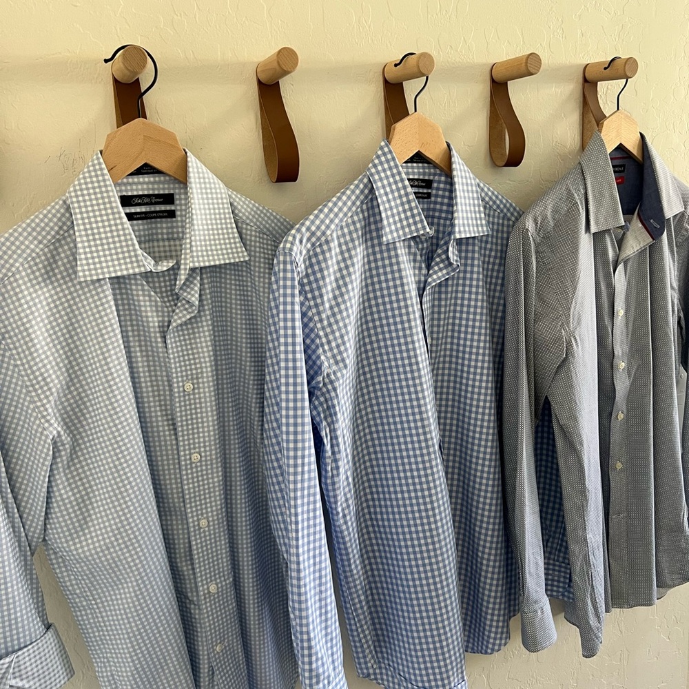 Saks Fifth Avenue Blue Dress Shirts Crisp and Elegant